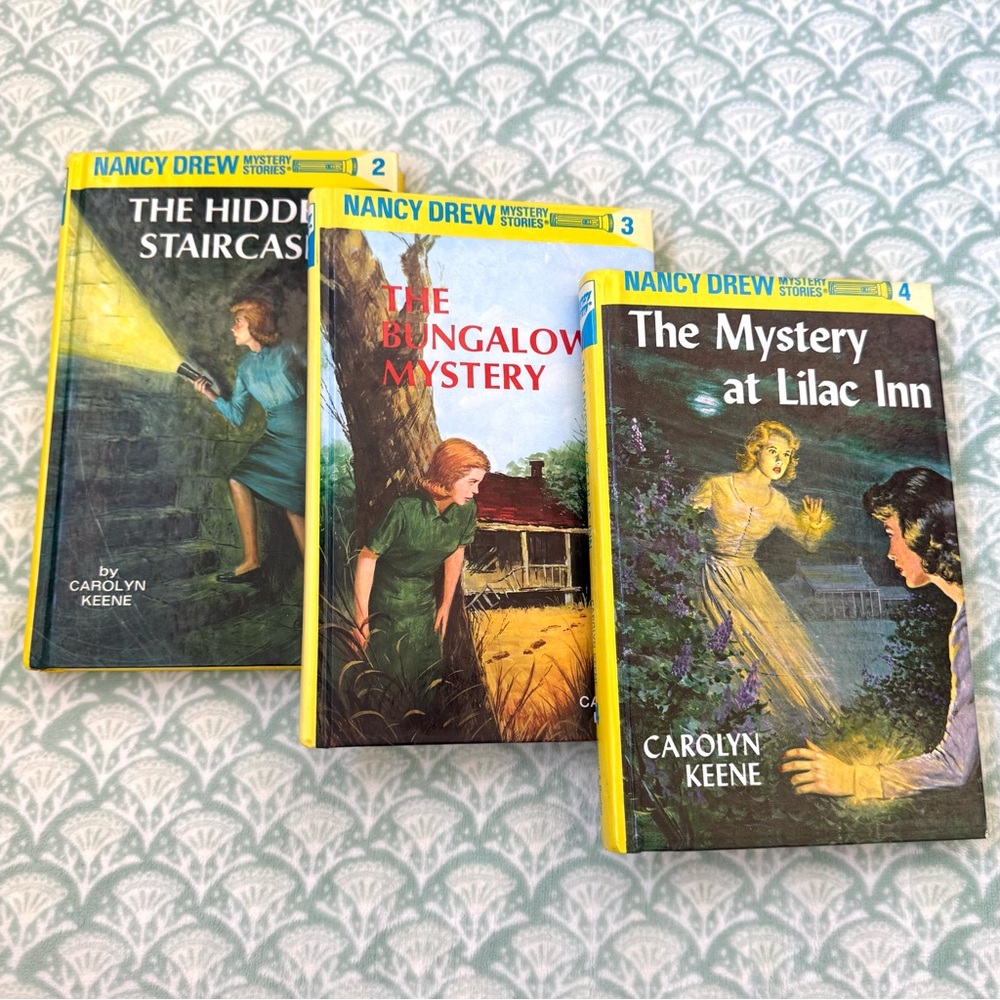 Set of 3 Nancy Drew Books. Mystery Stories #2, #3, and #4. Vintage Great Cond!